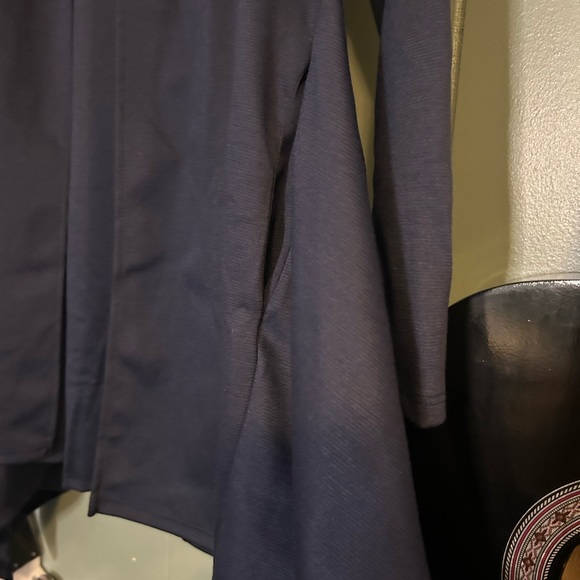 Navy Blue Long Sleeve Cardigan Plus Size - Picture 3 of 3